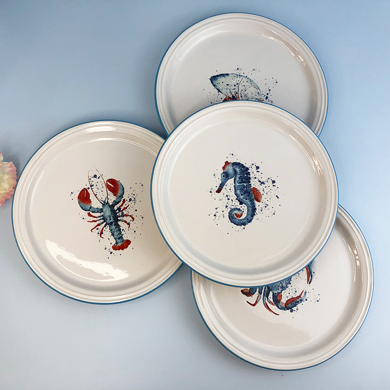 Low Price Blue Eco-Friendly Fish Plate Disposable Party Supplies Food Tray From China